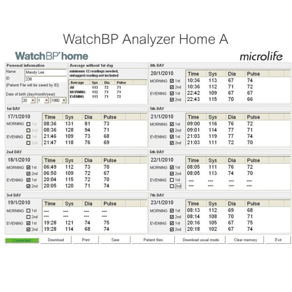 WatchBP Analyzer Home A